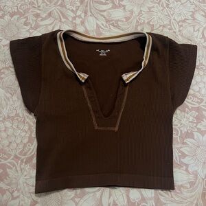 Urban Outfitters Brown V-Neck Sweater